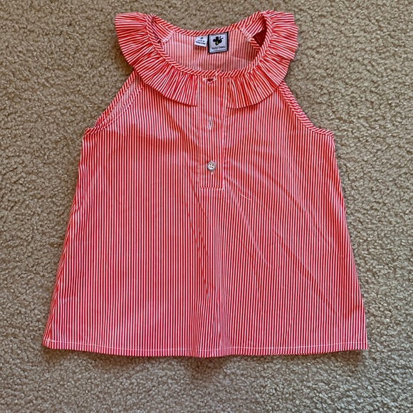 Striped Red ruffle top size 6 - Picture 1 of 4